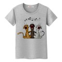 Dames T-shirt met kattenprint 12