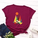 Dames T-shirt met kleurrijke print B162 12