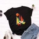 Dames T-shirt met kleurrijke print B162 1