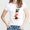 Dames T-shirt met lakprint 14