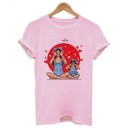 Dames T-shirt met moeder en dochter print 2