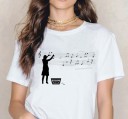 Dames T-shirt met muziekmotief 3