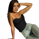 Dames T-shirt Met O-hals Zonder Mouwen Corset Snit Effen Corset T-shirt Van Polyester En Katoen 6