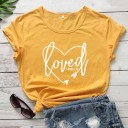 Dames T-shirt met opdruk van "loved" 10