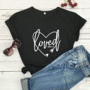 Dames T-shirt met opdruk van &quot;loved&quot; 22