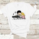 Dames T-shirt met pianoprint 2