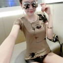 Dames T-shirt met portretprint 6