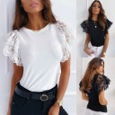 Dames T-shirt met ruche mouwen 1