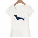 Dames T-shirt met teckel print B404 2