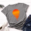 Dames T-shirt met zonsondergangprint 2