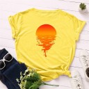 Dames T-shirt met zonsondergangprint 6