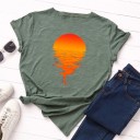 Dames T-shirt met zonsondergangprint 7