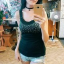 Dames tanktop met strass steentjes B146 4