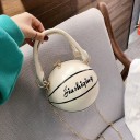 Dames tas in de vorm van een basketbal 16 x 16 cm Met decoratieve tekst Ronde handvat voor in de hand Schouderketting Ritssluiting 1