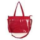 Dames tas met doorzichtige voorkant Zak met rits Twee handvatten en een lange schouderband Canvas en nylon 37 x 28,5 x 8 cm 3