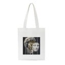 Dames tas met een print van antieke beelden in een moderne collage. Boodschappentas 35 x 40 cm Handvaten 30 cm Witte tas met een opvallend 4