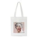 Dames tas met een print van antieke beelden in een moderne collage. Boodschappentas 35 x 40 cm Handvaten 30 cm Witte tas met een opvallend 19
