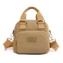 Dames textiele handtas voor in de hand en over de schouder 22 x 20 x 13 cm Afneembare verstelbare schouderband Voorvak met rits Nylon 2