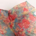 Dames transparante blouse met kleurrijke bloemenprint Kraag met strik bij de hals Puffy schouders Lange mouwen Polyester 4