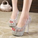 Dames transparante platform pumps J1756 2