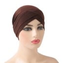 Dames turban met kruisontwerp van lycra elastische hoofdbedekking voor dagelijks gebruik, sociale gelegenheid 4