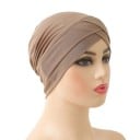 Dames turban met kruisontwerp van lycra elastische hoofdbedekking voor dagelijks gebruik, sociale gelegenheid 10