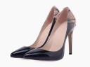 Dames two-tone pumps met slangenmotief 3