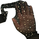 Dames visnetpanty&#39;s met diamantjes en strass steentjes. Glanzende nylonkousen met kristallen. Modieuze visnetkousen voor feestjes. 3