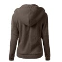 Dames warme fleecjas met capuchon en rits Pluche oppervlak als een lam Twee voorzakken Voor slecht weer Polyester en katoen 13