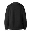 Dames warme harige jas met rits en brede kraag Losse snit met afhangende schouders Twee grote voorzakken Polyester met katoen 28
