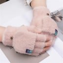 Dames winter gebreide wanten van polyester en pluche Warme zachte handschoenen voor koud weer Verwarmend gebreid materiaal Comfortabel 3