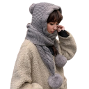 Dames winter kukla met ingebouwde sjaal Set Warme hoofd- en nekbedekking in één Winteraccessoire voor dagelijks gebruik 8