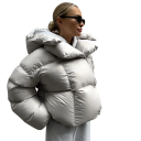 Dames winterjas met capuchon Warme jas met drukknopen, kraag en zakken Comfortabele wintercoat met warme sluiting voor dagelijks gebruik 2