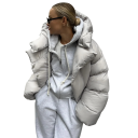 Dames winterjas met capuchon Warme jas met drukknopen, kraag en zakken Comfortabele wintercoat met warme sluiting voor dagelijks gebruik 5