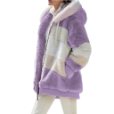 Dames winterjas met capuchon Zachte harige stof Comfortabele sluiting Warme jas voor de kou Casual stijl Aangenaam gevoel 8