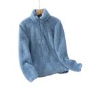 Dames winterjas van polyester Warme pluche jas met hoge kraag Ritssluiting Zachte verwarmende stof Comfortabele winterkleding 9