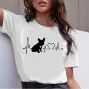Dames wit T-shirt met dierenmotief 5
