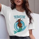 Dames wit T-shirt met dierenmotief 8