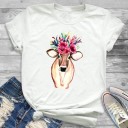 Dames wit T-shirt met opdruk 6