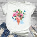 Dames wit T-shirt met opdruk 3