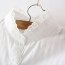 Dames witte blouse met lange mouwen en decoratieve borduursels Van 100% katoen Knopen sluiting Mouwen met manchet Tijdloze klassieker 4