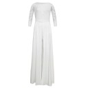 Dames witte jumpsuit met sleep en kant 1