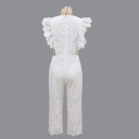 Dames witte kanten jumpsuit 2
