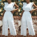 Dames witte kanten jumpsuit 4