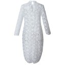 Dames witte perforatie blouse met lange mouwen en staander Asymmetrische snit met verlengd achterpand Polyester Voor feesten en avonden 3