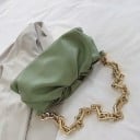 Dames zachte handtas met massieve gouden ketting Geplooid ontwerp dat doet denken aan een kussen Handtas 28 x 14 x 10 cm PU leer 8