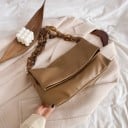 Dames zachte schoudertas van kunstleer met gevouwen klep Massieve schakelketting met schildpadpatroon 35 x 20 x 10 cm 3