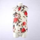 Dames zomerblouse met grote rozenprint Hogere geplooide kraag bij de hals Ruimvallende, soepel vallende snit Materiaal polyester en katoen 3
