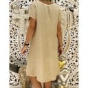 Dames zomerjurk tot de knie met V-hals en korte mouwen Luchtige snit Katoen en polyester Ook te dragen als lang T-shirt 11
