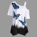 Dames zomertop met vlinders 2